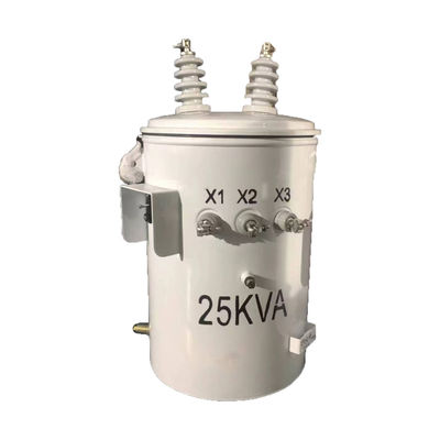 購入 25kva 単相オイルで満たされたポールマウント配送トランスフォーマー 13.8KV から 240V オンライン製造