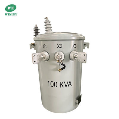 購入 100KVA 単相ポール 配送トランスフォーマー 油浸し 12470V 304SS タンク 液体 満タン ポール 搭載 オンライン製造