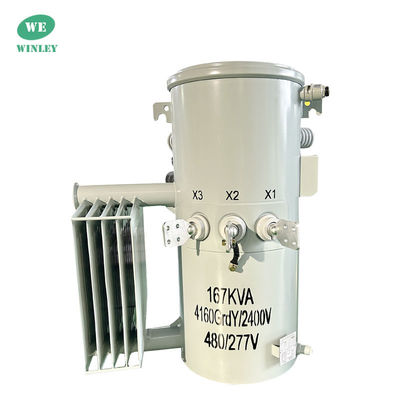 購入 167Kva シングルフェーズポールマウント トランスフォーマー ステップダウン 12.47KV オイル浸水 ANSI IEEE DOE 2016 標準 電力上部配送 トランスフォーマー オンライン製造