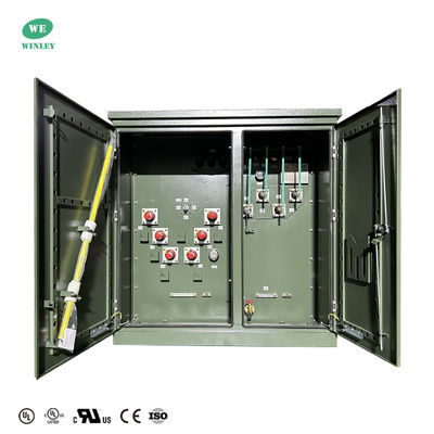 購入 UL認定 3相パッド搭載 トランスフォーマーオイル 500Kva 34.5KV から 208Y デッド フロントループ フィード オンライン製造