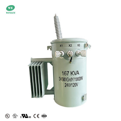 購入 ANSI標準単相オイル浸水配送トランスフォーマー 167KVA 34500V から 120V 双巻き オンライン製造