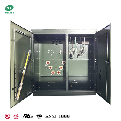 購入 UL認証 3750 kVA 三相パッドマウント配電変圧器 12470V から 480V ANSI IEEE DOE 2016 規格 オンライン製造