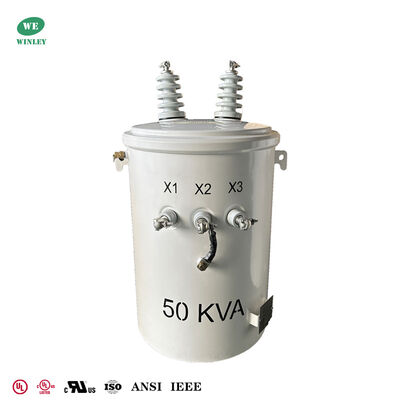 購入 50kva Pole Mounted Transformer 12.47kv To 277v Oil Filled Distribution Electric Pole Transformer UL Listed オンライン製造