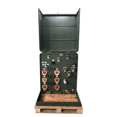 配送トランスフォーマーに搭載された放射性電源パッド 34500V から 240v 100kVA まで