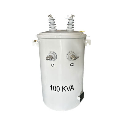 100kV ポールマウント トランスフォーマー 単相電源ポール トランスフォーマー オイル タイプ 13.8kv から 277v アンス・IEEE 標準