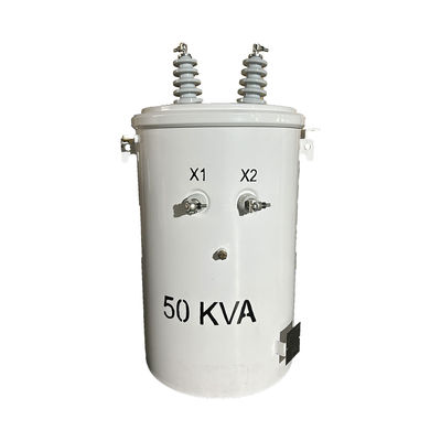 50KVA 単相極配送トランスフォーマー 油浸し 12470V から 277V