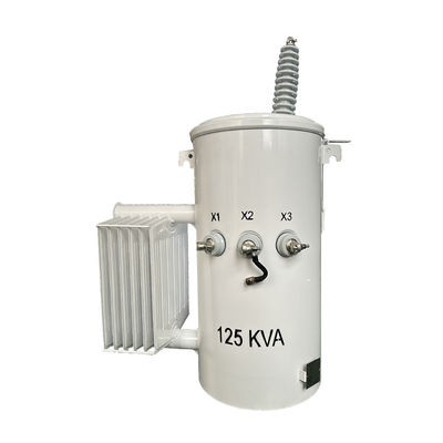 125KVA シングルフェーズポールマウント トランスフォーマー オイル浸水 配電 34.5KV から 120V