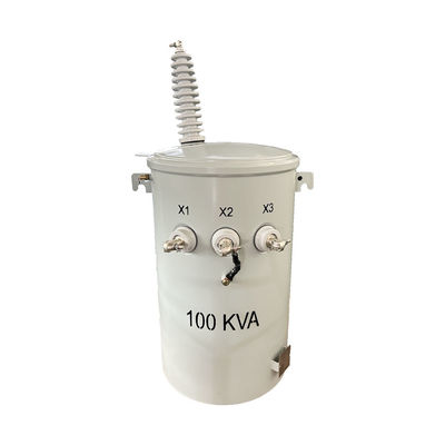 100KVA シングルフェーズポールマウント配送トランスフォーマー 双電圧 ステップダウン 34.5KV から 120V