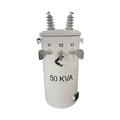 50kva シングルフェーズポールマウント トランスフォーマー オイル浸水配送 4160V から 120/240V