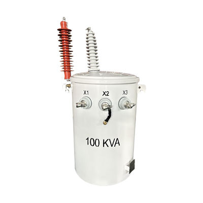 100KVA 単相ポール搭載上空配送トランスフォーマー ANSI / IEEE 標準 13.8KV