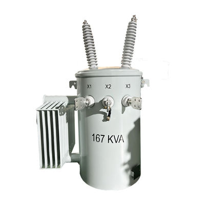 ANSI標準単相油浸式トランスフォーマー 167KVA 34.5KV ポールマウントトランスフォーマー 電力