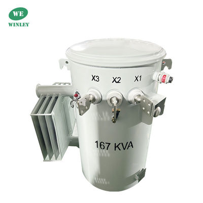 CSPタイプ 167Kva 単相ポールマウント トランスフォーマー 配送 4160V オイル浸水 ANSI IEEE CSA 標準 100Hz