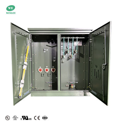 1300Kva パッドマウント 3相オイル浸水配送トランスフォーマー 13.8KVから480V UL認証付き