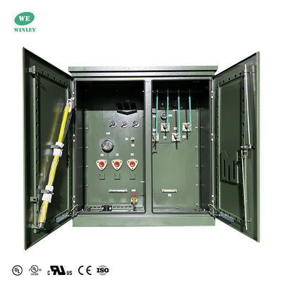 300Kva 三相パッド搭載 トランスフォーマー オイル浸水配送 12870V から 208V ANSI IEEE 規格