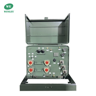 単相パッド搭載 トランスフォーマー 油浸し配送 25kva 12.47KV 屋外コンビネッドボックス型