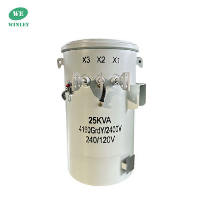 25Kva シングルフェーズ ポール 配送 トランスフォーマー オイル 浸水 100Hz 4160V から 120V