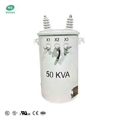 UL認定 50KVA 単相ポールマウント トランスフォーマー オイルタイプ 13200V から 120V 電力配送 トランスフォーマー