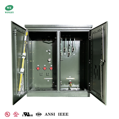 UL リスト 600Kva 3相パッド搭載トランスフォーマー オイル浸透 34.5KV から 480V 効率的な電源配送トランスフォーマー